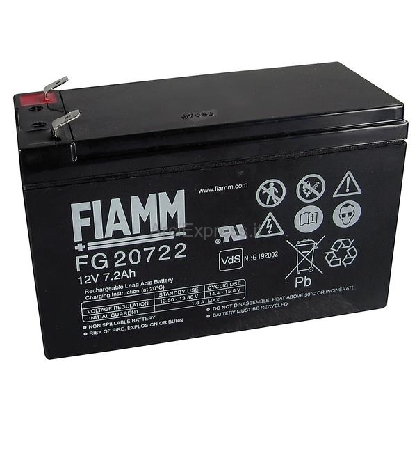 Vendita FG20722, FIAMM Batteria ermetica al piombo 12V 7,2Ah. Faston 6,3mm.  Fiamm - FG20722